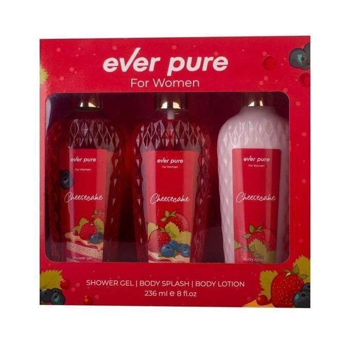 Ever pure Cheese Cake  Body Lotion + Body Splash + Shower Gel - 3*236ml
