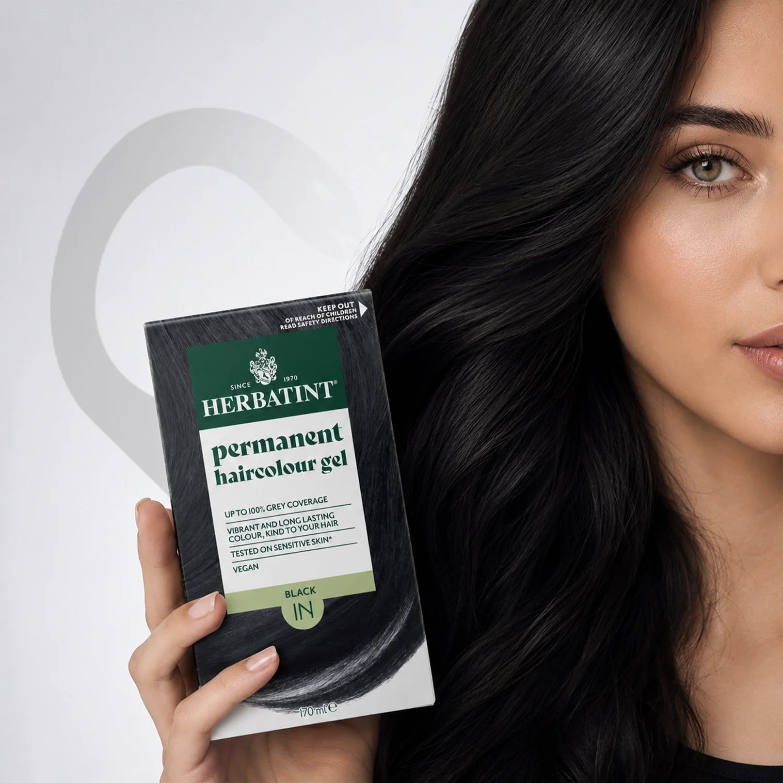 Herbatint Permanent haircolour gel 1N Black, 170 ml