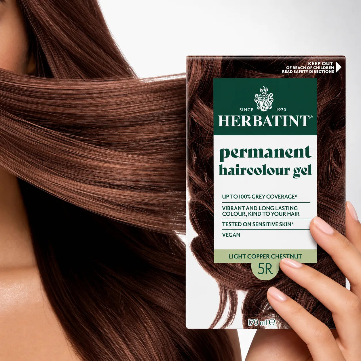 Herbatint Permanent haircolour gel 5R Light Copper Chestnut, 170 ml