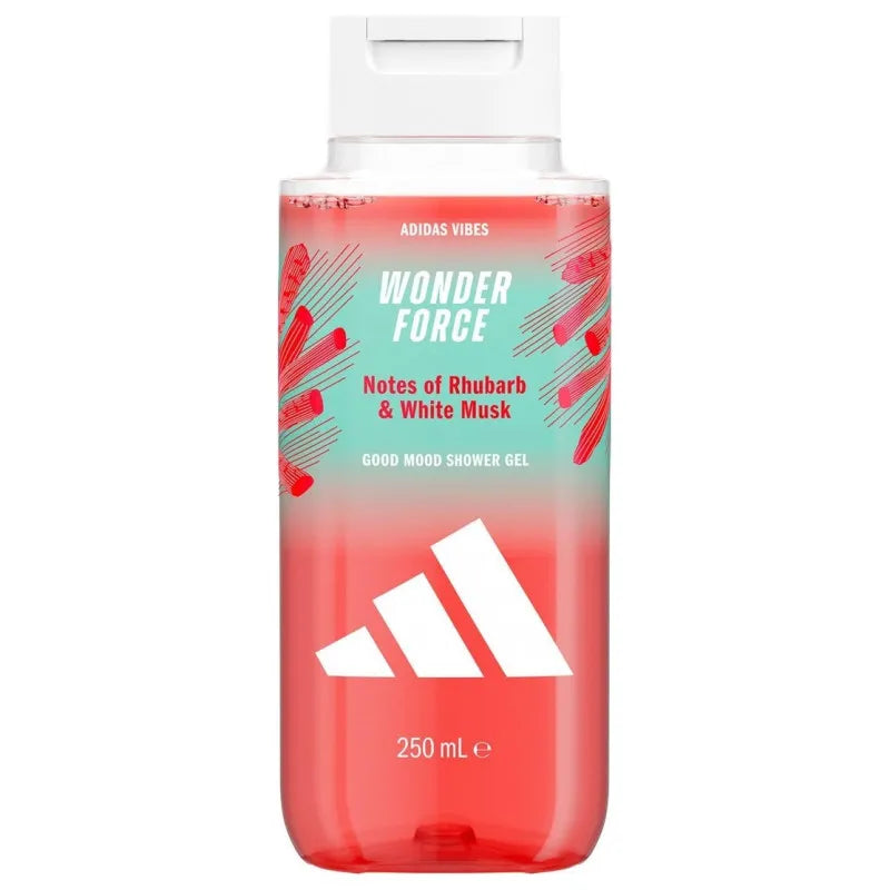 Adidas Vibes Wonder Force Good Mood Shower Gel (250ml)    شاور جل أديداس فايبز وندر فورس - 250 مل (جل استحمام مبهج ومحسن للمزاج بالمسك والراوند