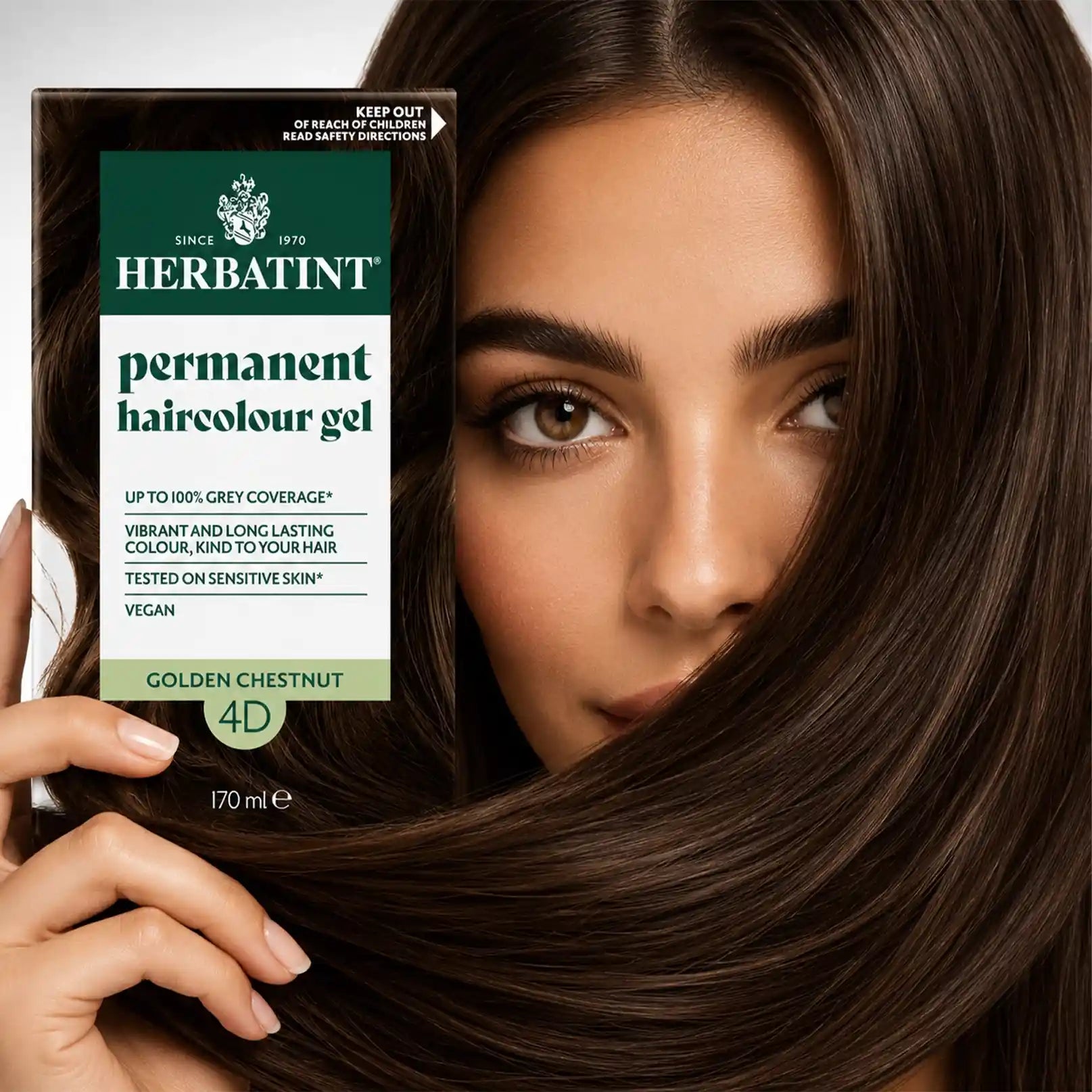 Herbatint Permanent haircolour gel 4D Golden Chestnut, 170 ml