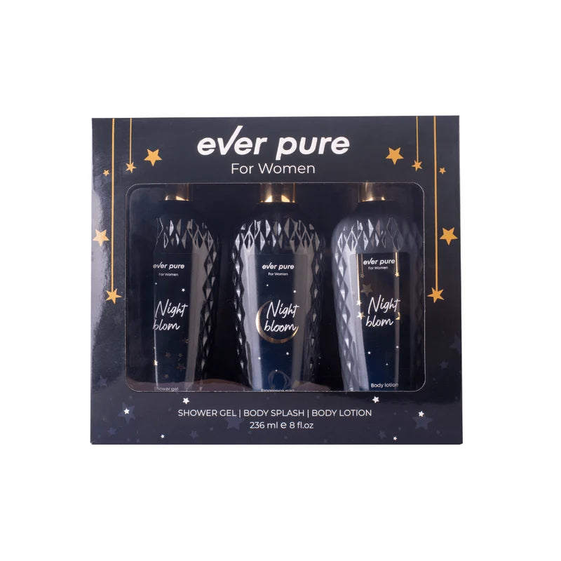 Ever pure Night Bloom   Body Lotion + Body Splash + Shower Gel - 3*236ml