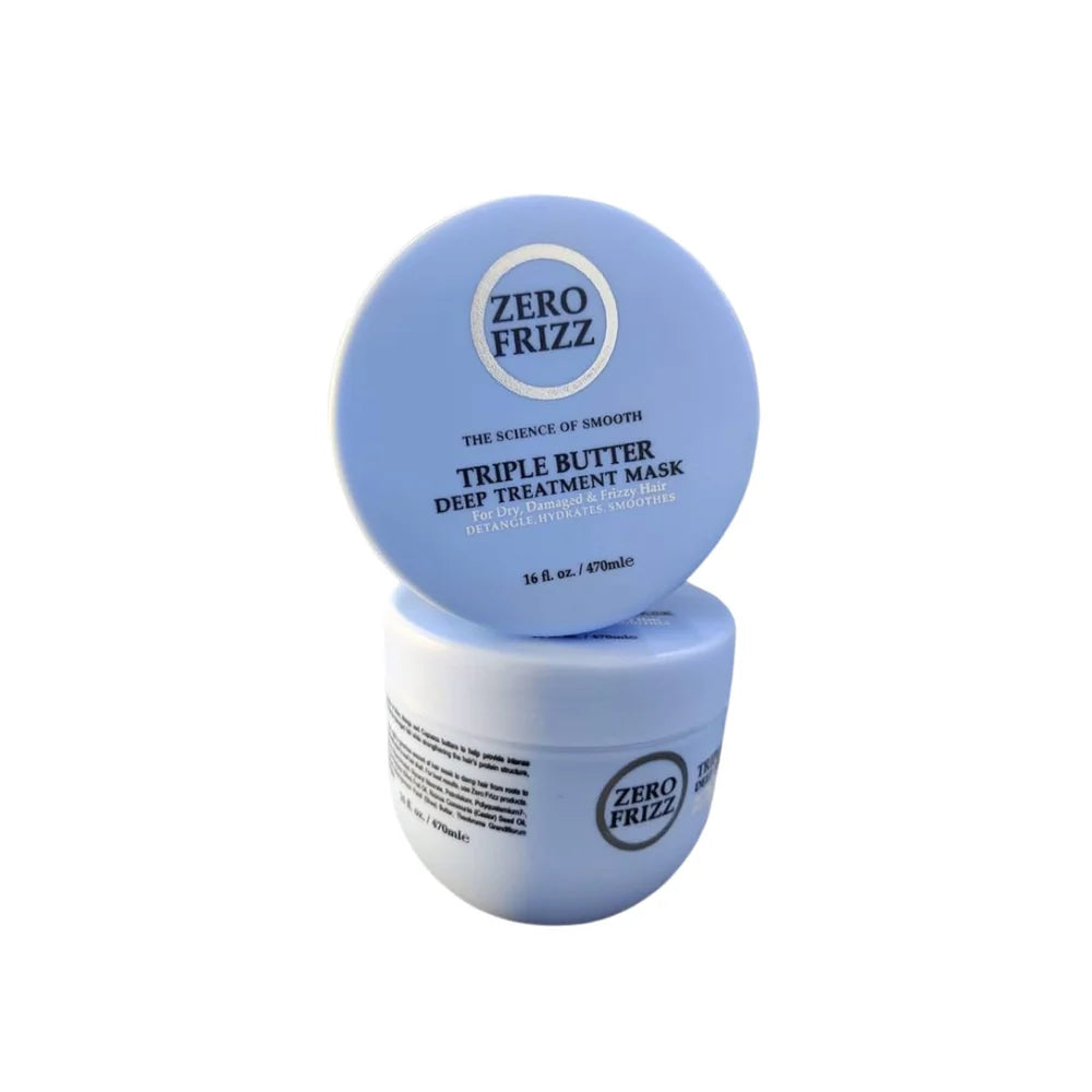 Zero Frizz Triple Butter Deep Treatment Hair Mask - 470ml    ماسك زيرو فريز بالزبدة الثلاثية لعلاج وترطيب الشعر الجاف والتالف - 470 مل