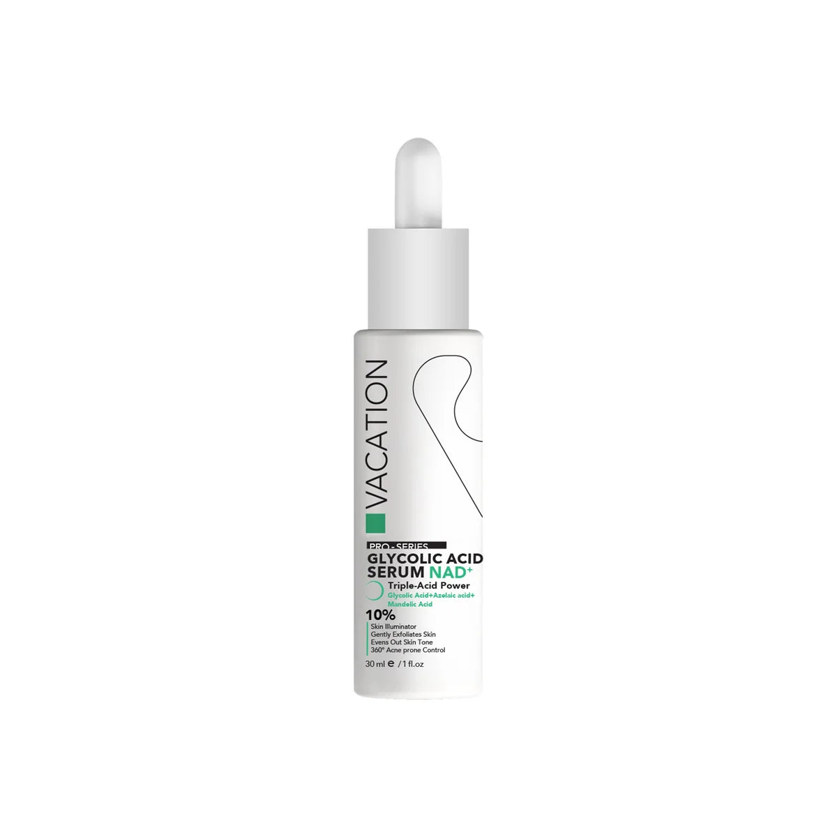 Vacation Pro-Series Glycolic Acid 10% + NAD+ Serum - 30ml     سيروم فاكيشن بمقشر حمض الجليكوليك 10% وناد بلس لتجديد ونضارة البشرة - 30 مل