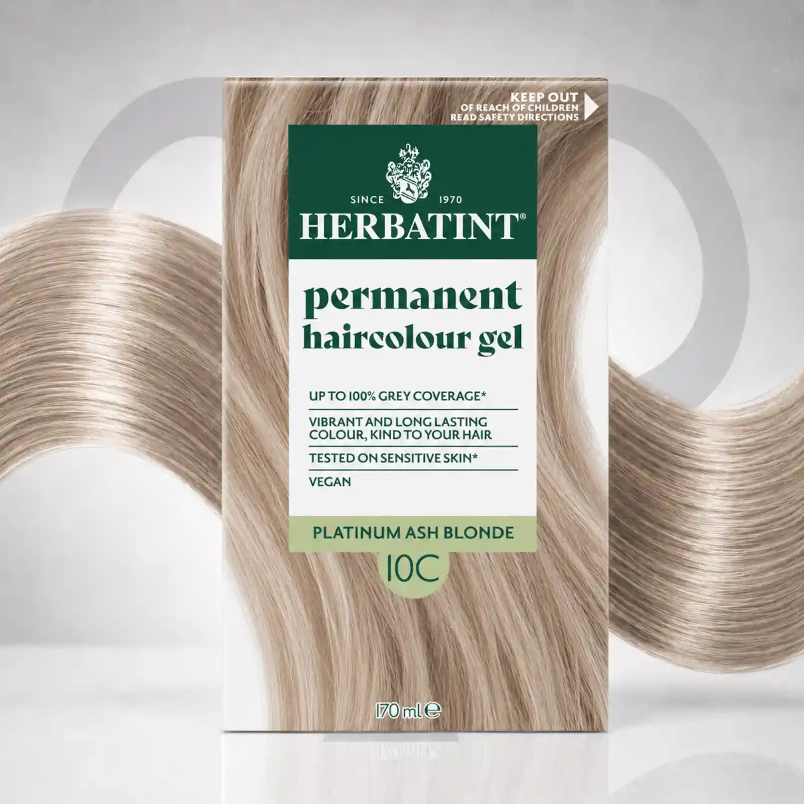 Herbatint Permanent haircolour gel 10C Platinum Ash Blonde, 170 ml
