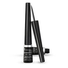 Rimmel London Exaggerate Liquid Eyeliner - 001 Black (2.5ml)     آيلاينر سائل ريميل لندن إكساجيريت عالي الدقة لتحديد العيون - درجة 001 أسود