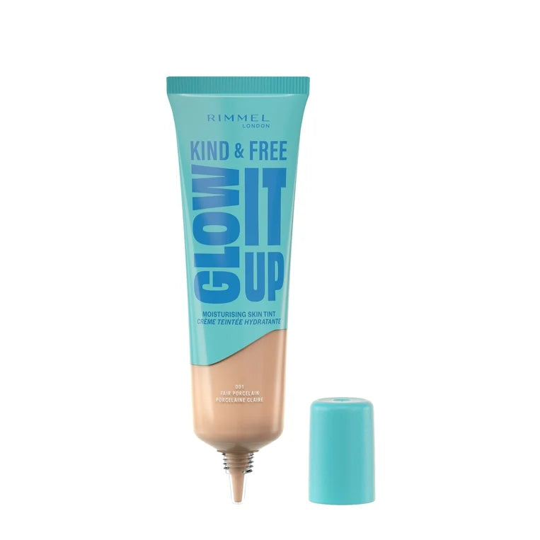Rimmel London Kind & Free Glow It Up Moisturising Skin Tint   كريم أساس ومُرطب بشرة ريميل لندن كايند آند فري جلو إت أب المضيء